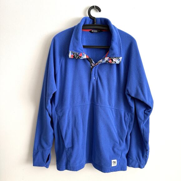 Outdoor Research Women's XL Blue Sweater Trail Mix Waffle Knit Athleisure Trails - Picture 1 of 15